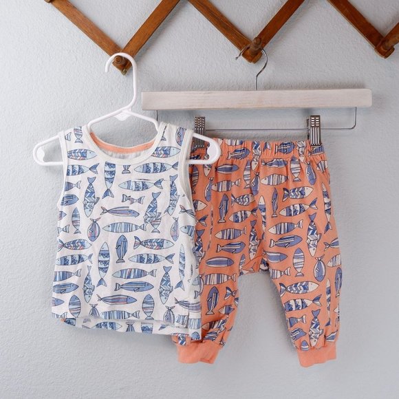 Peek Fish Pattern Tank & Harem Pants Outfit, 6-12 months - Picture 1 of 9